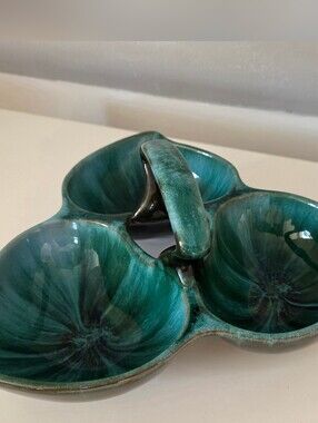 Blue Mountain Pottery Triple Divided Serving Dish | Vintage Canadian Ceramic